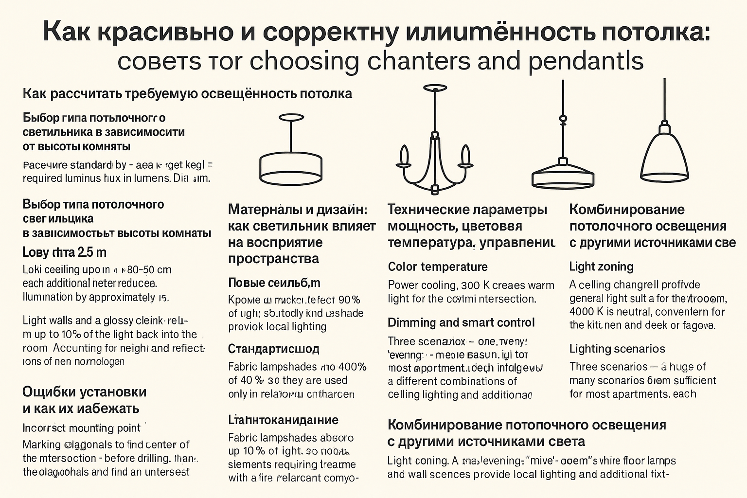 Как красиво и правильно осветить потолок: советы по выбору люстр и подвесных светильников